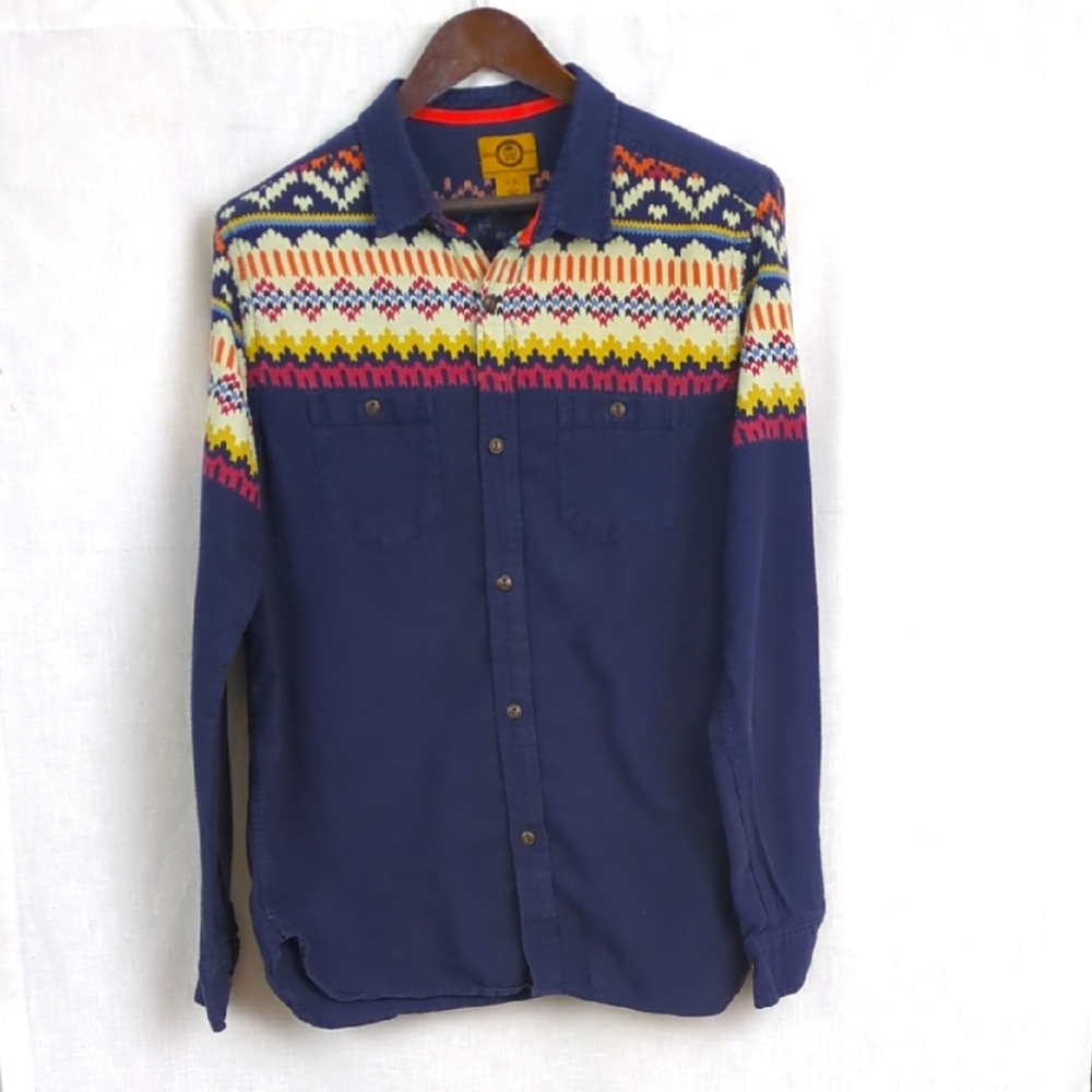 Men's Stapleford Button Up Collared Western Shirt Large